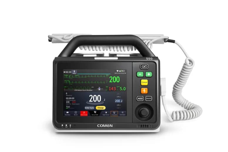 Comen S50 Defibrillator Monitor Provide a full range of functions to meet various life support needs defibrillyator-monitor